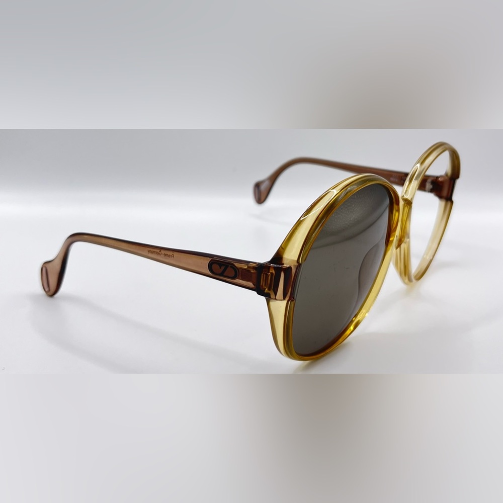 Vintage Zeiss 8073 Brown Translucent Oval Oversized Sunglasses Frames Only